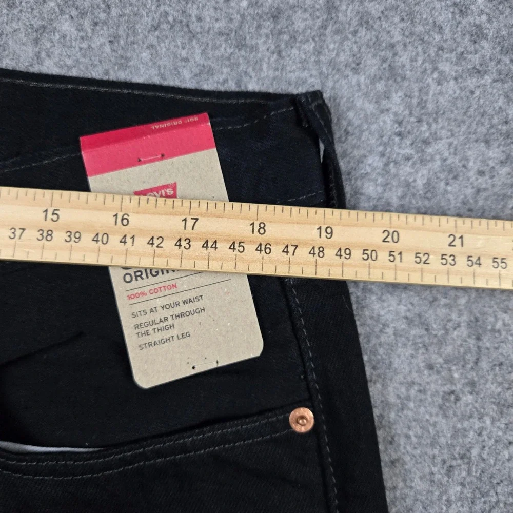 Levi's 501 Original Jeans Mens 38x30 Black Straight Leg Denim Button Fly NWT
